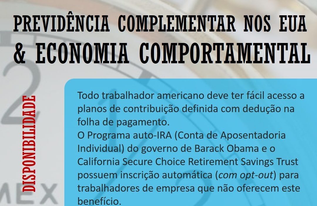 Previdência complementar nos EUA & ECONOMIA COMPORTAMENTAL